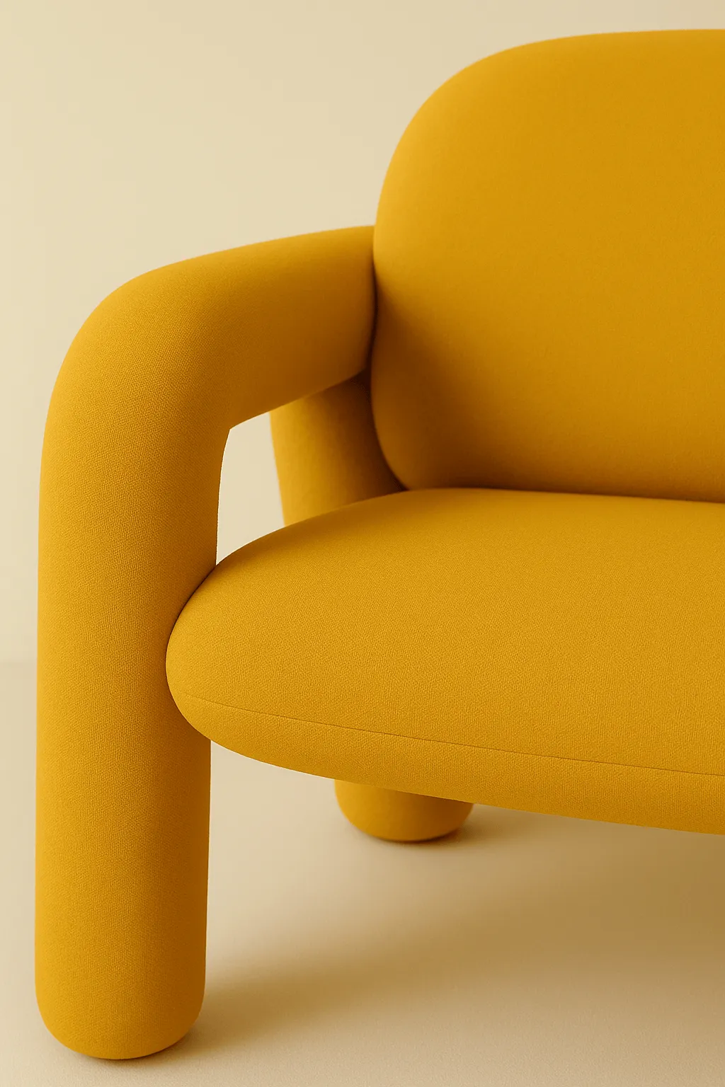 A yellow armchair/sofa